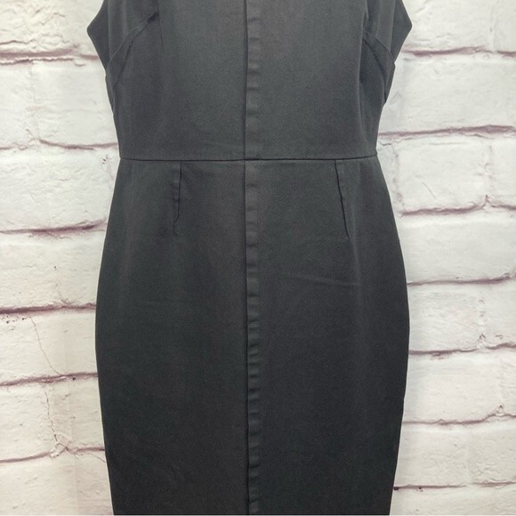 Banana Republic Bi-Stretch Pleat Dress Size 10 Black Wedding Party Zipper Classy - Picture 7 of 15